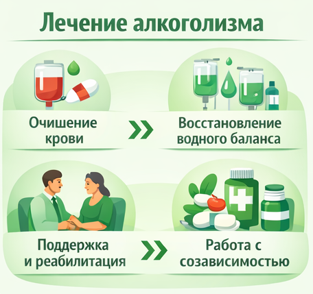 лечение алкоголизма в Зеленогорске этапы